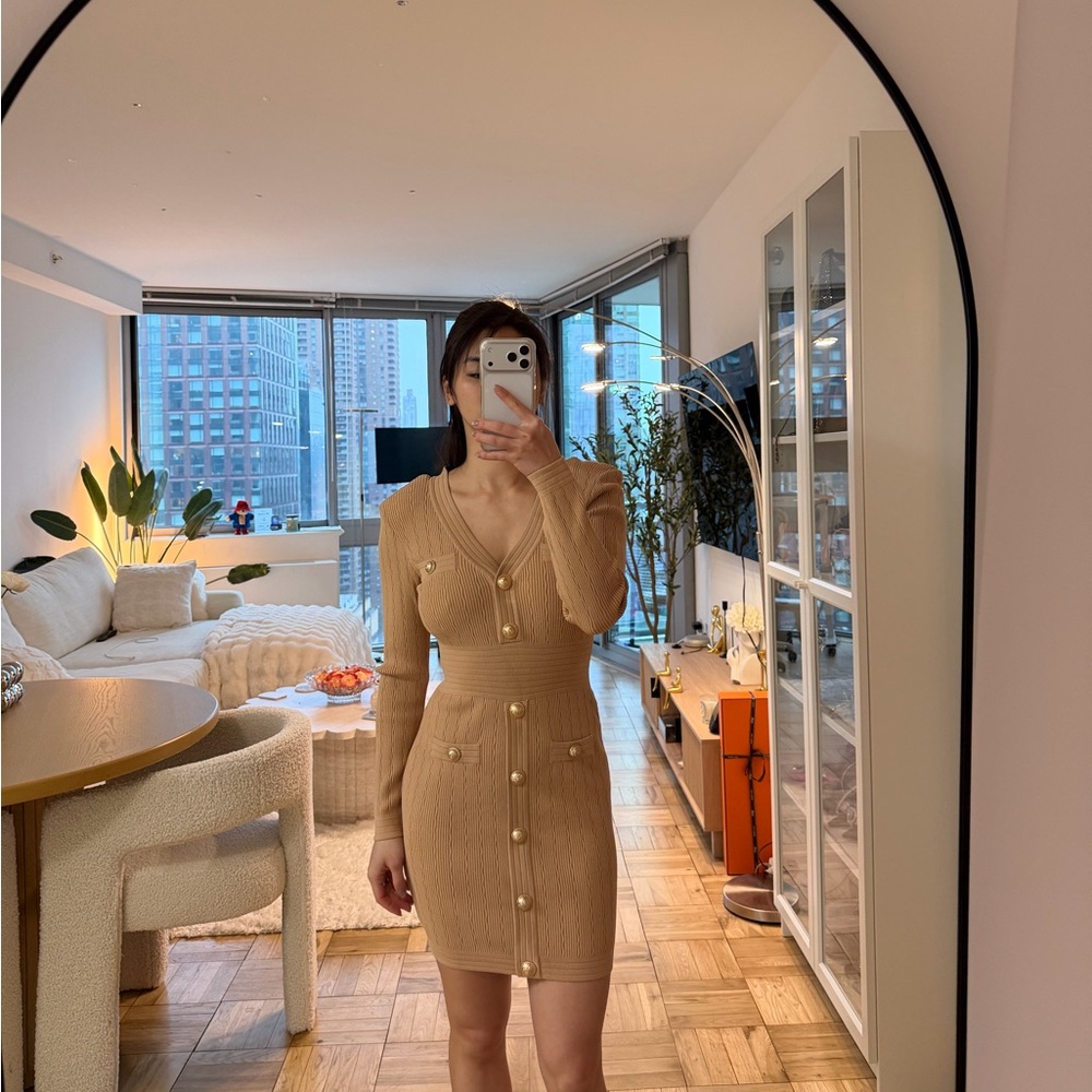 Tan Knit Dress